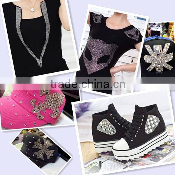 2014 crystal rhinestone neckline motif for wedding dresses