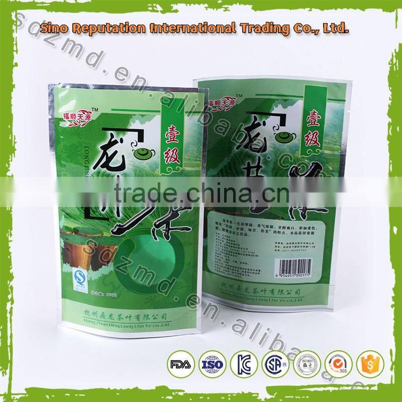 Plastic green tea bag / stand up pouch/ zipper lock