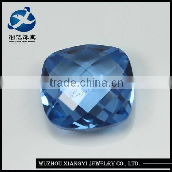 jewelry spinel stone 15x15mm cushion shape double checkerboard cut 108# synthetic spinel