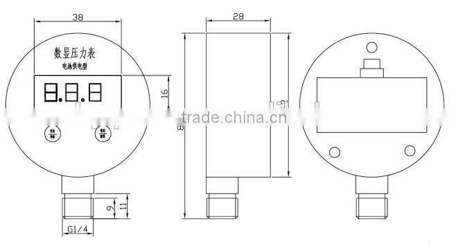 3v battery power supply pressure gauge
