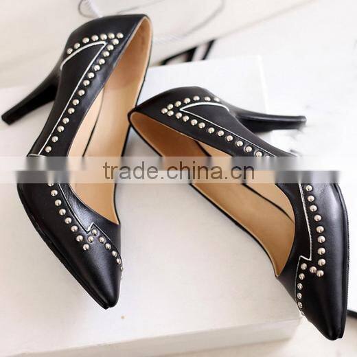 2015 latest design footwear high heel shoes lady leather shoes CP6681