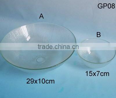 Party use frosted fruit glass bowl