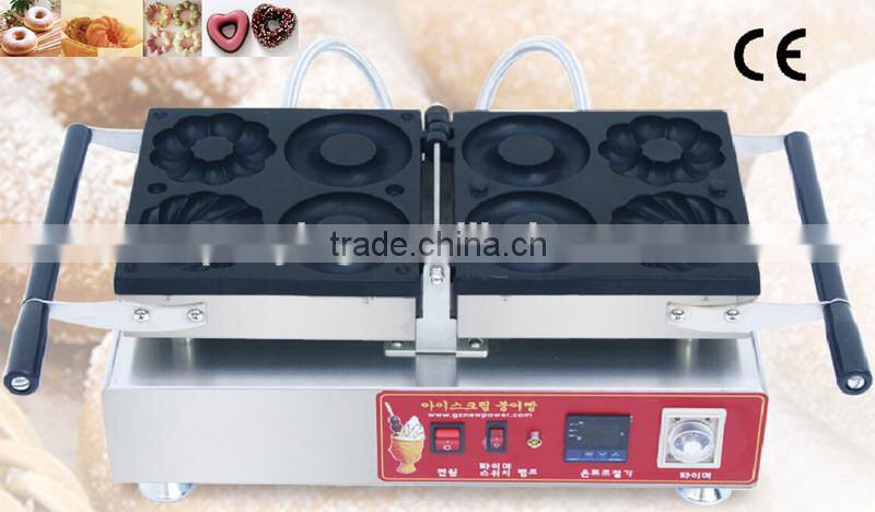 4pcs Commercial Use Non-stick 110v 220v Electric 180 Degree Swing 10cm Digital Donut Baker