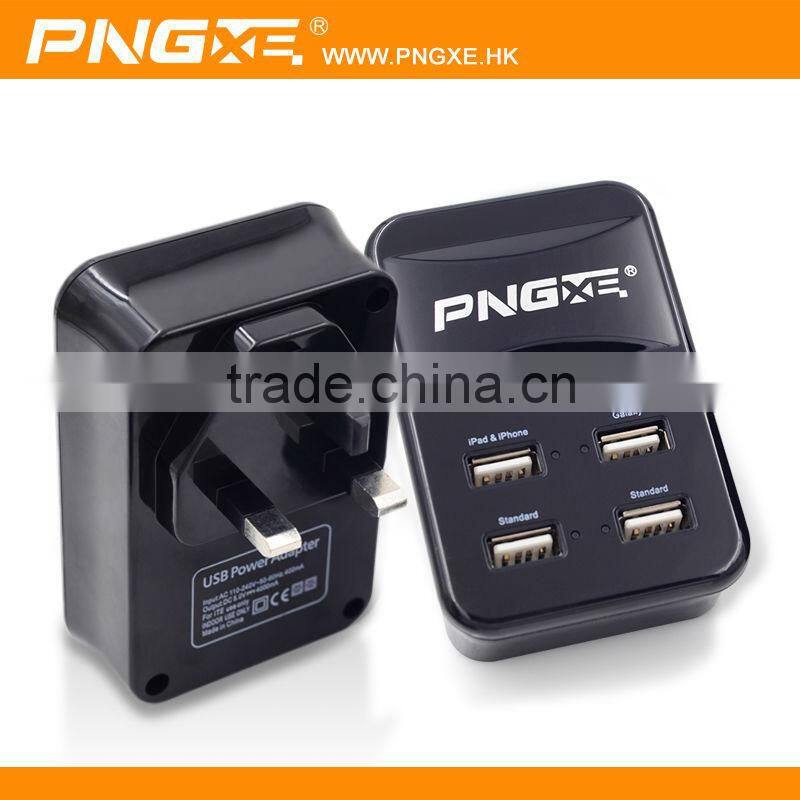 wholesale PNGXE branded 5V 5A 4 port usb charger, portable mobile phone charger