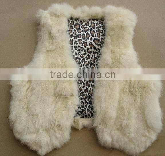 2015 new arrival real rabbit fur vest for child