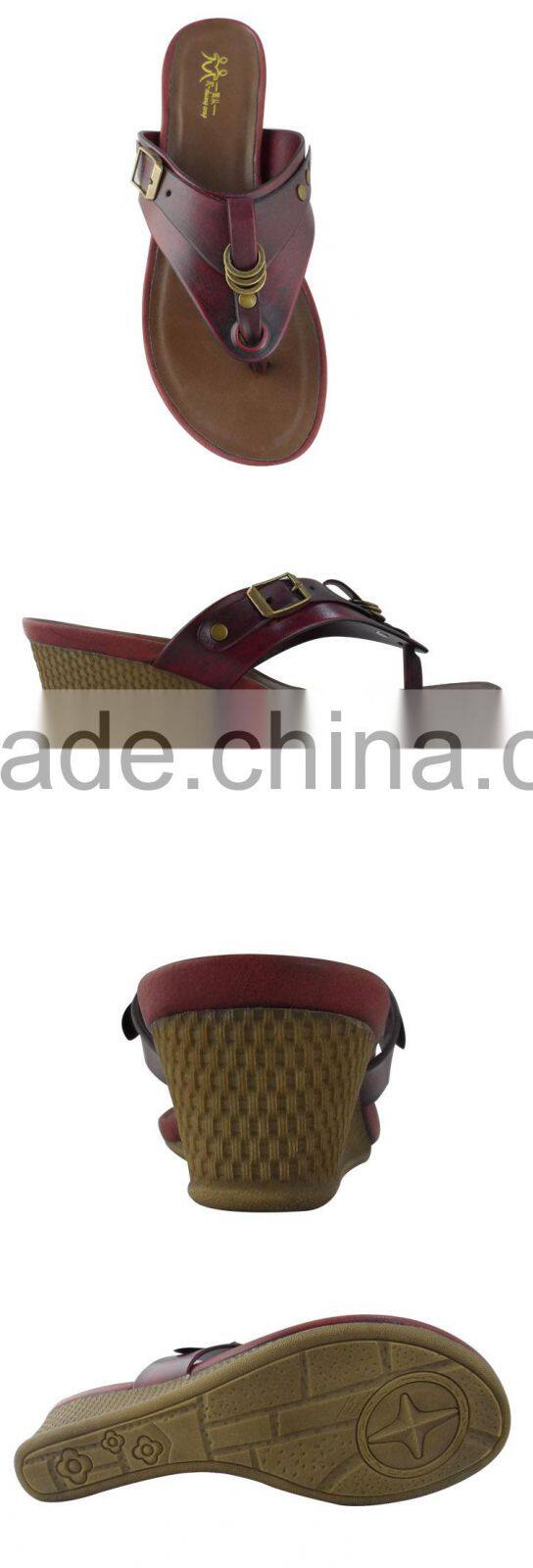 2016newest style PU high heel roman slipper ladies shoes flip flop suitable