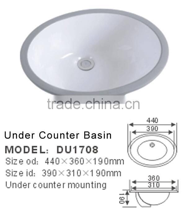 Ceramics Sink bathroom under counter vanity wash basins DU1708
