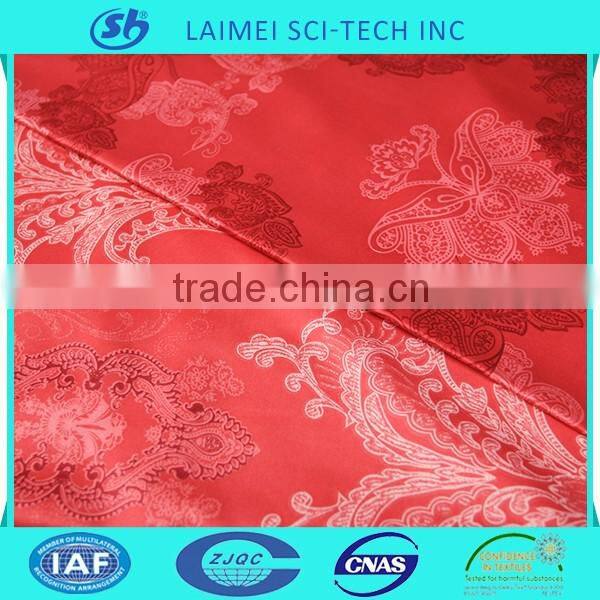 100% Polyester Shining red Satin charmeuse fabric For Bedding Hometextile