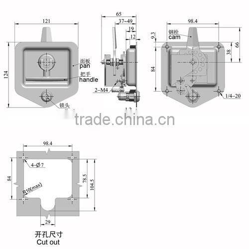 50041 stainless steel car door lock