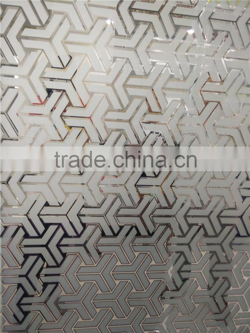 decorative door acid etching glass privacy protection
