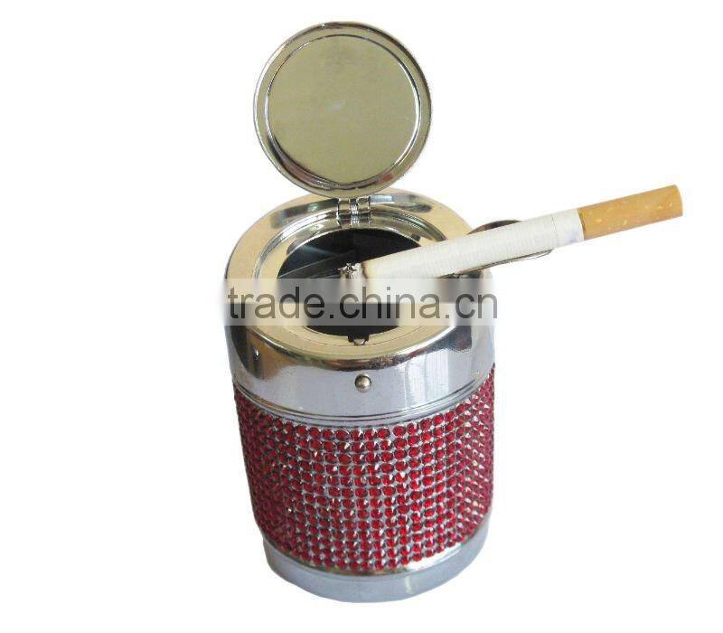 Table ashtray be covered with wood leater