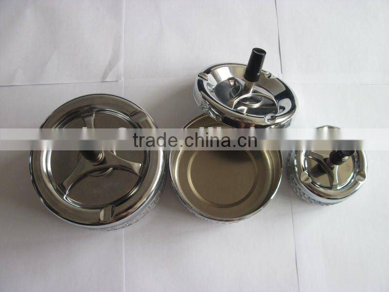 Table Metal Ashtray Be Covered With Crystal Round Ashtray