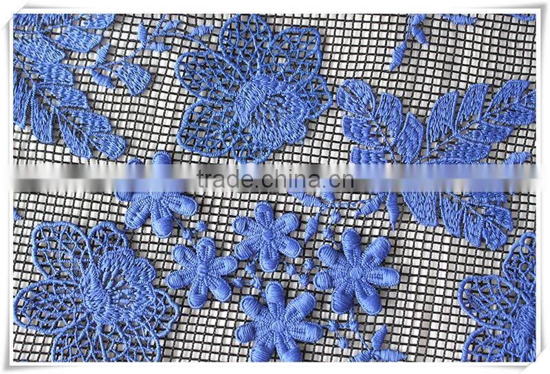 2016 summer lastest laser 3d flower embroidery mesh fabric
