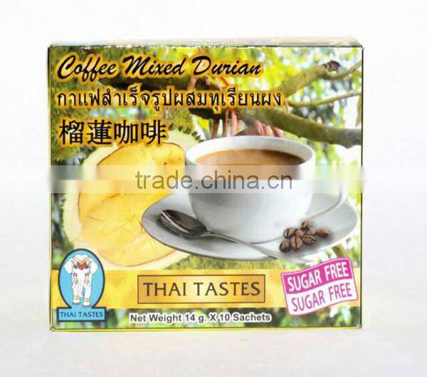 Natural Product Thai Tastes Instant Coffee Mixed Durian Sugar Free Health Coffee , High Quality Added Vitamin And Nutritional Be