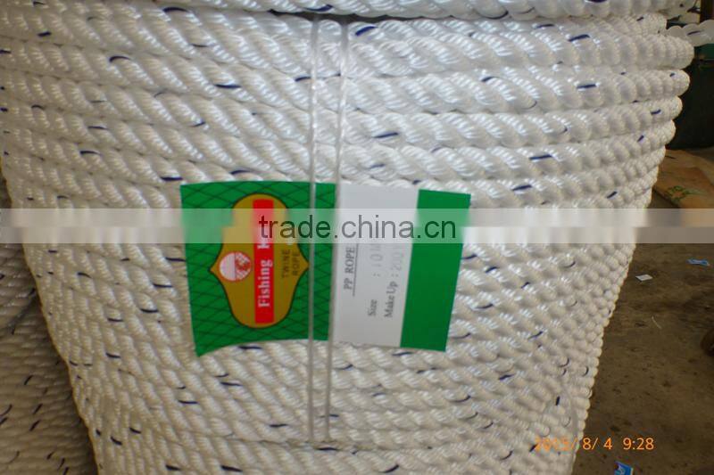 3 Strands Plastic PP Twisted Packing Rope 10MM