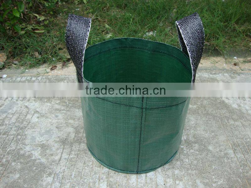 round PE flower bag with black handles