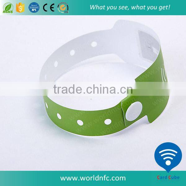 Various Colors RFID Paper Wristband for Airport Parcel