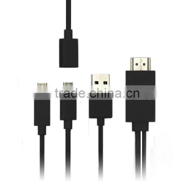 1.8m 1080P mini MHL Micro USB to HDMI HDTV rca ADAPTER CABLE LEAD FOR SAMSUNG GALAXY S2 i9200 N7100 N7000 S4 I9500 black