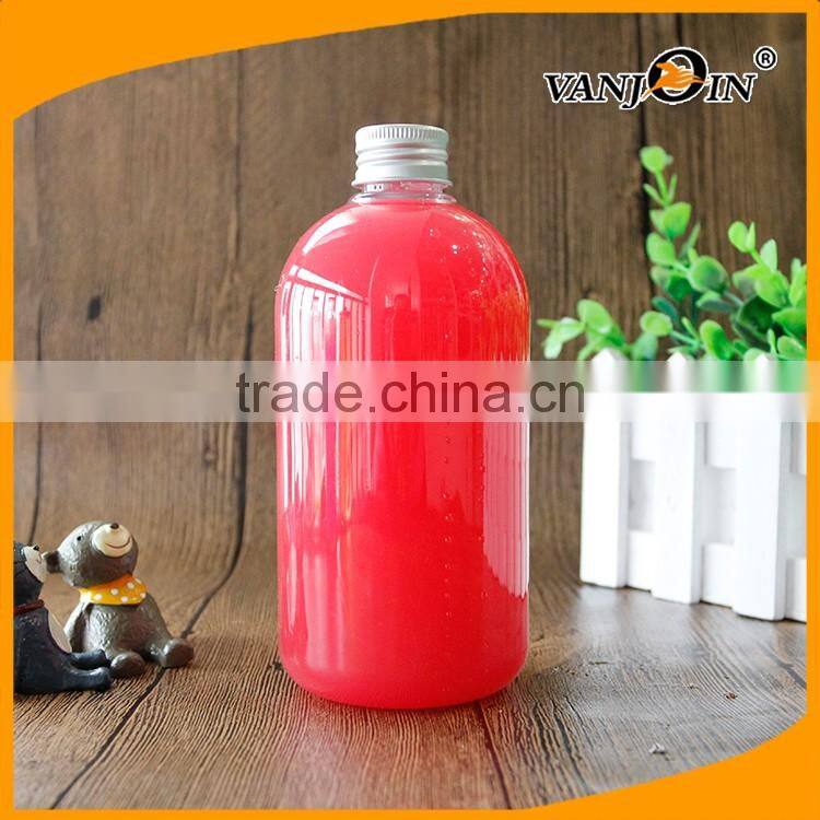 400ml Boston Round PET Plastic Energy Shot Bottles with Aluminium Cover