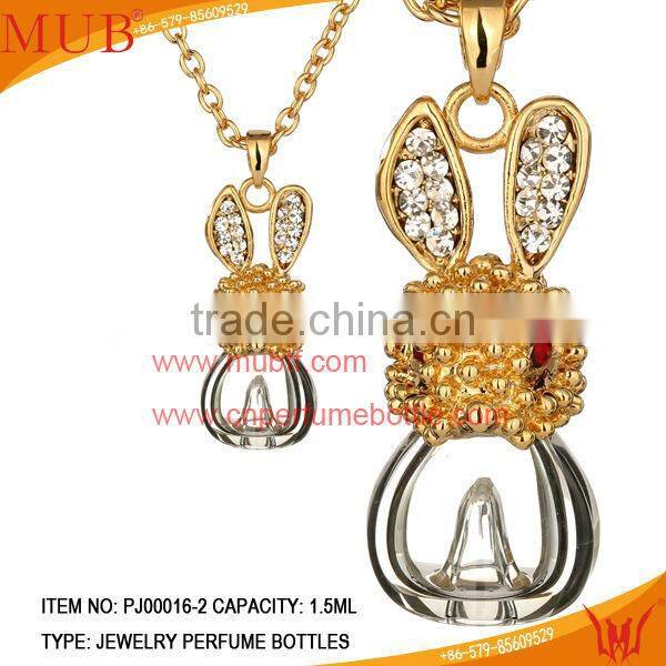 Rabbit Shape Jewelry Pendant Glass Perfume bottle jewelry