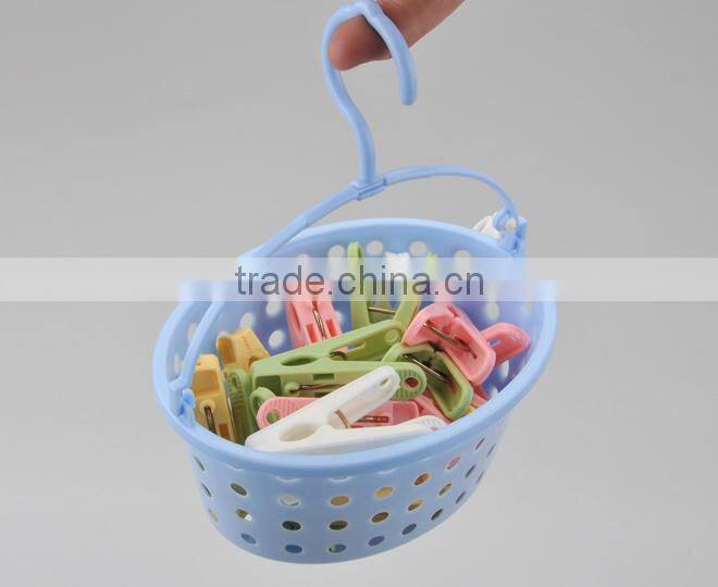 household storage basket with 20 pcs clothes peg clips
