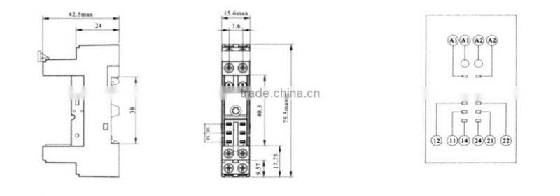 HEIGHT Hot Sale RX78625 Relay Socket /8 pin Relay Socket/Relay base with High Quality Factory Price