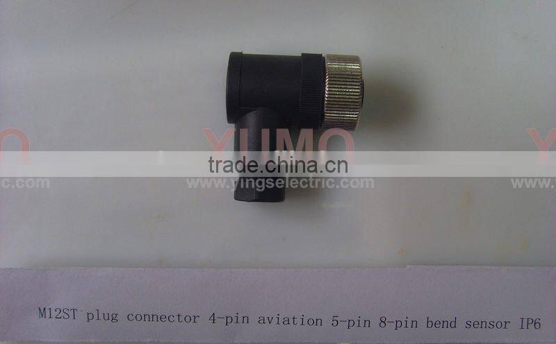 M12ST plug connector 4-pin aviation bend sensor ip6
