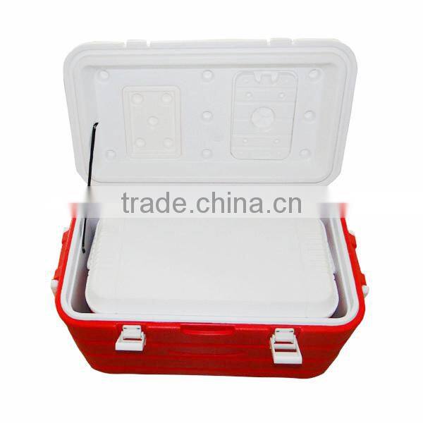 40L Plastic Foam Storage Cooler Box Fresh Camping Lunch Box with Cover Window