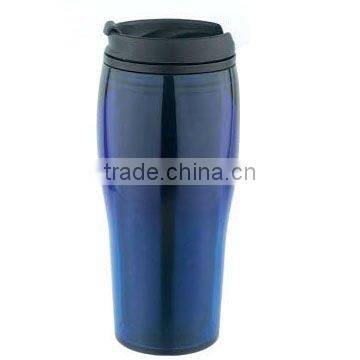 Colorful comfortable striped Auto mug plastic Eco-friendly auto travel cup mug with good friction