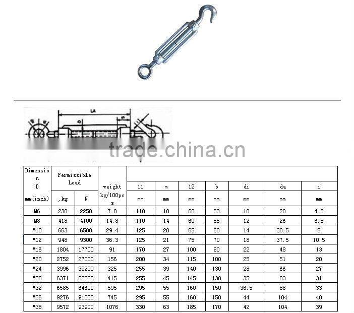 stainless steel 316/304 turnbuckle fastener made in China