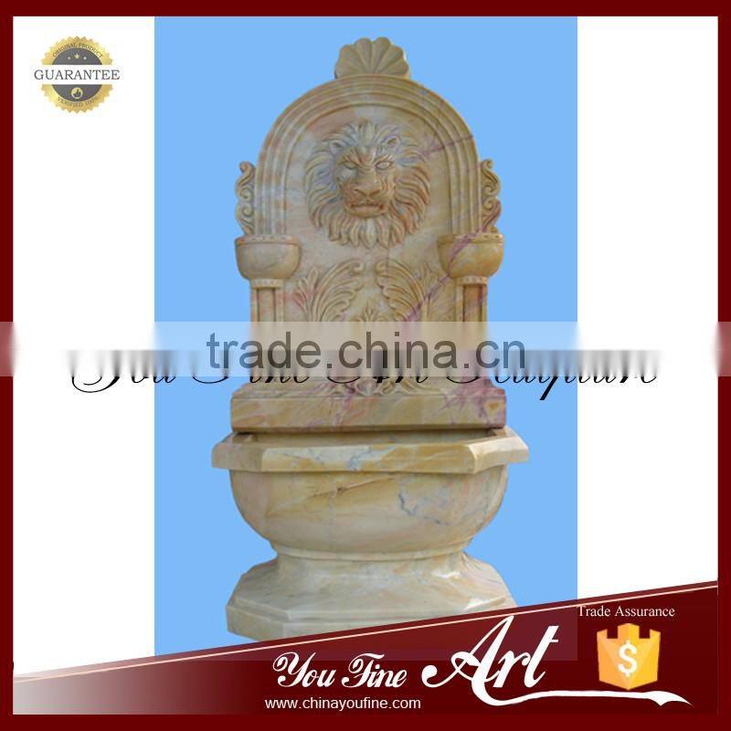 Hand Carved Marble Lion Head Wall Fountain