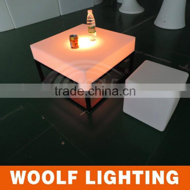 Super Modern Design Hotel leisure Time LED Colourful Glorious Square Coffee Table Tea Table