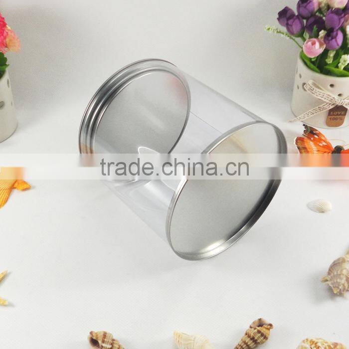 clear display round small plastic tin boxes