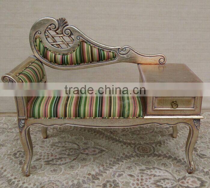 BISINI Unique Design Sofa Chair, Solid Wood with Fabric Leisure Chair with Telephone Table (BF01-X1180)