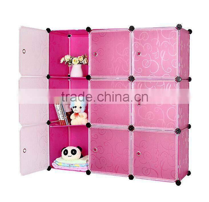 New Product !9 magic wardrobe piece plastic frame Easy assembly bookcase storage cabinets