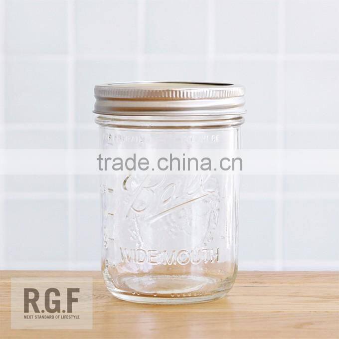 16/8/32 oz BALL! mason jars/mason glass jar/embossed glass jar with regular wide mouth