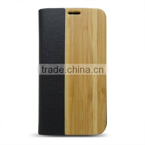 OEM wood leather cell phone case for Samsung S7