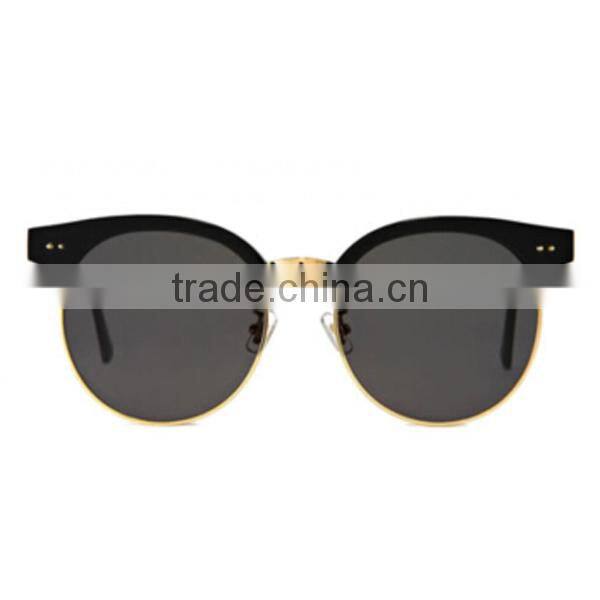 OEM new arrival sunglases, round half frame light color lens sunglasses