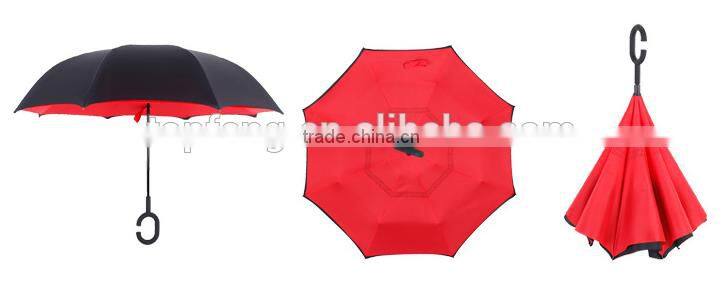 Reverse umbrella C hook handle double layer reverse umbrella double layer umbrella