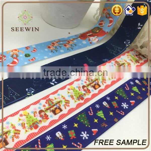 printed grosgrain christmas gift ribbon