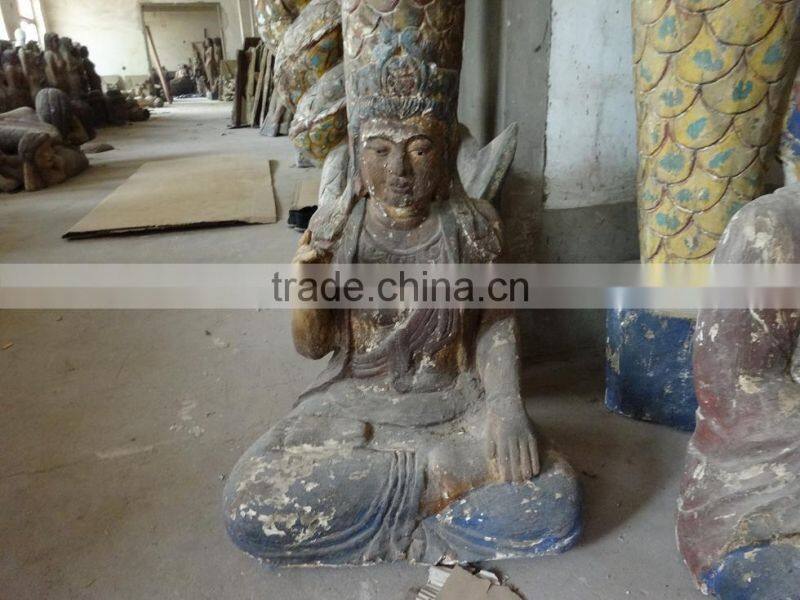 Antique wooden statue priest Egypt,Antique wooden statues,Religious sculptures