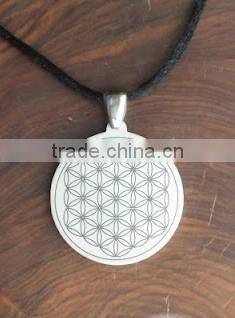 silver flower of life pendant, flower of life earring