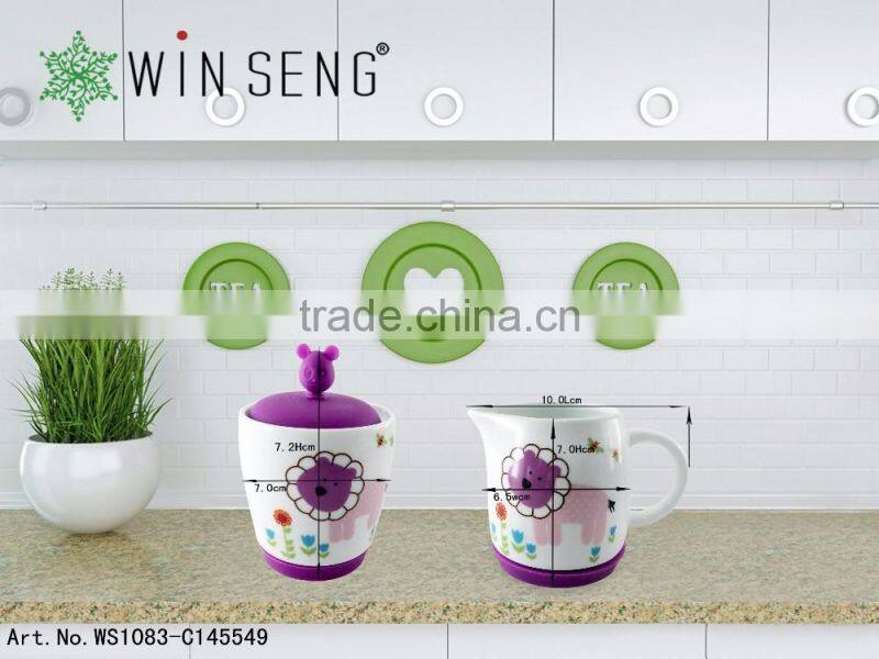 Ceramic Tea Pot Set with Teapot, Two Cups and Saucers,