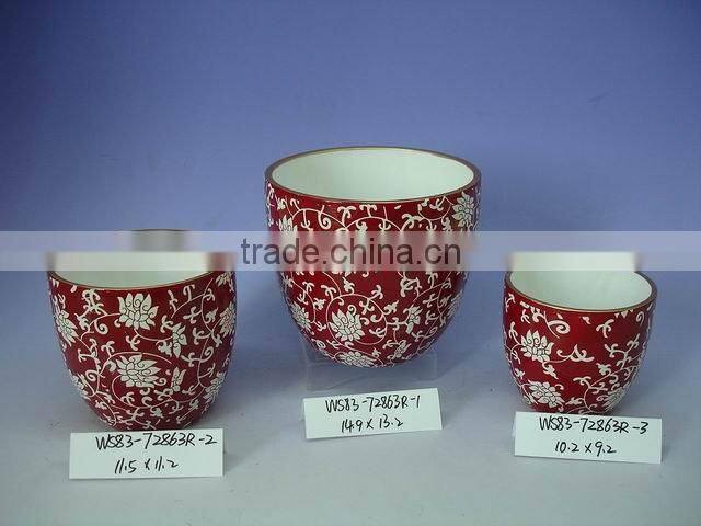 Cheap Terra Cotta red glaze Xmas Candle Holder