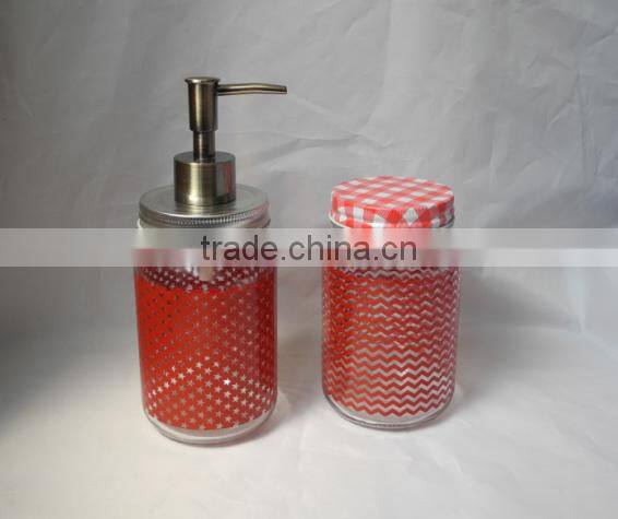 washroom use pear-shaped glass pump dispenser jar