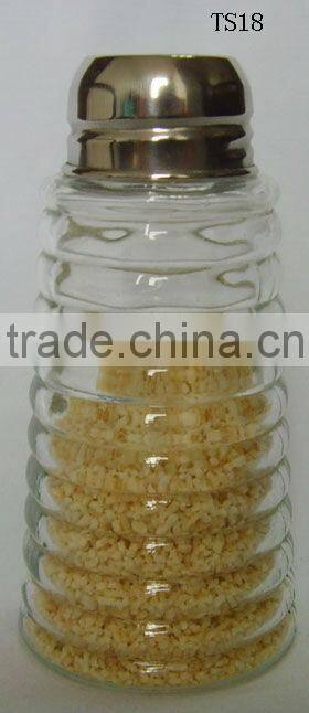 mini clear cylinder glass lateral-cut honey jar spice tools with metal lid