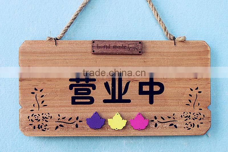 welcome card handmade wood doorplate for shop