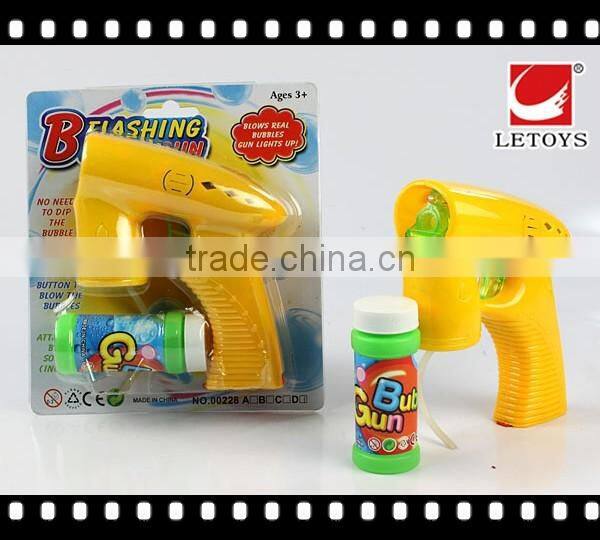 flashing musical solid color bubble gun with 1 bottle bubble water