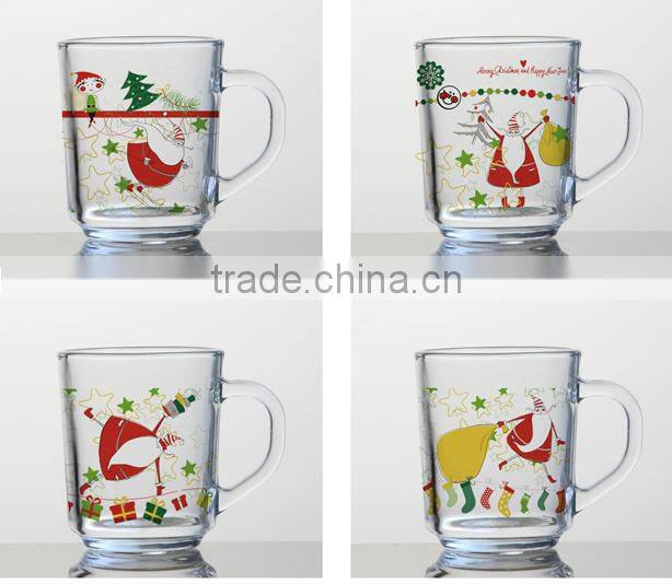 8oz 10oz halloween christmas color printing glass mug water glass cup set drinking glass cup set