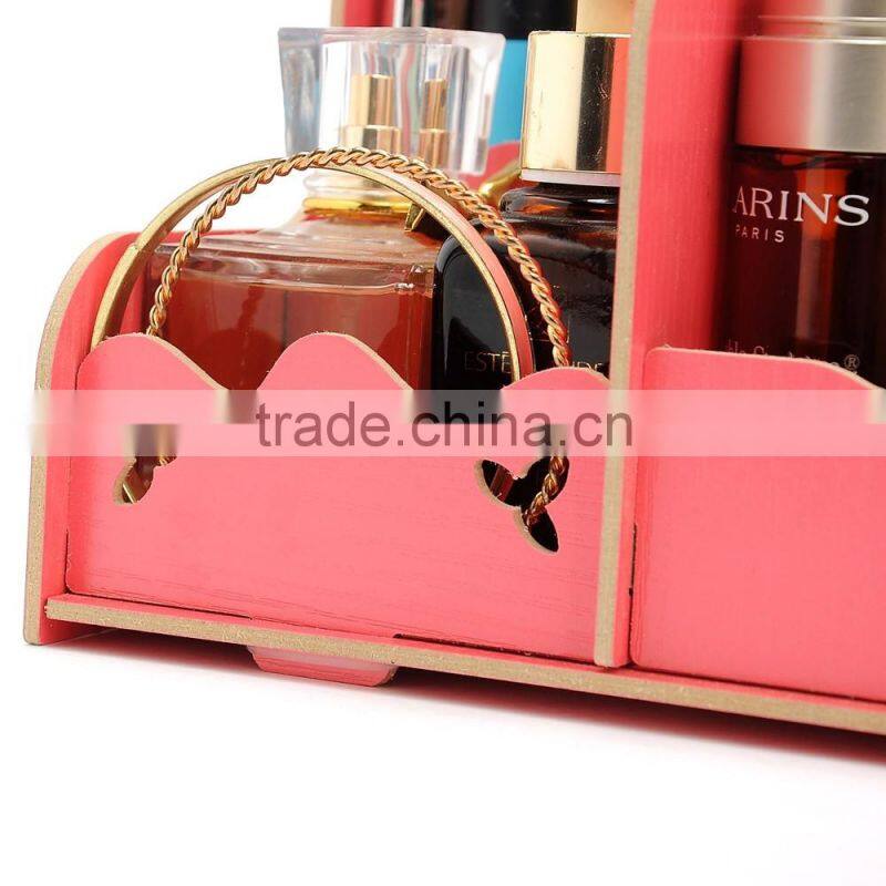 Korean box DIY desktop cosmetic storage box wooden makeup box